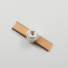 Μεταλλικό Μοτίφ Ασημί Κρύσταλλο Λευκό