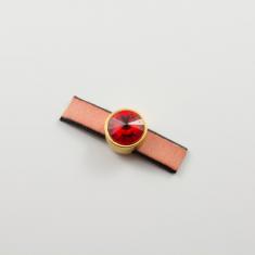 Metallic Motif Gold Crystal Red