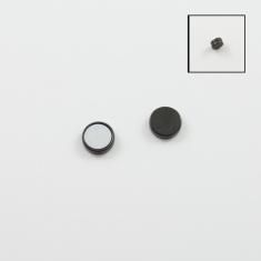 Σκουλαρίκι Τάπα Μαγνητικό Μαύρο 10mm