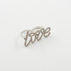 Ring Silver Double "Love"
