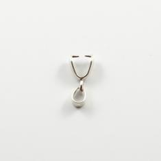 Κρίκος Πιαστρακι Ασημί 1.8x0.9cm