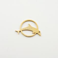 Steel Motif Dolphin Gold