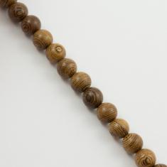 Wooden Bead Brown Stripe 10mm