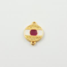 Μεταλλικό Μάτι Λευκό Σμάλτο 2x1.5cm