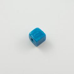 Glass Bead Cube Turquoise 10mm