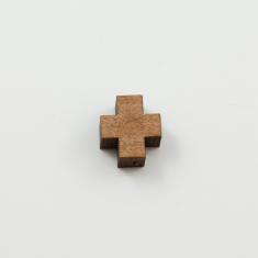 Woode Passed Cross Brown 1.1x1cm