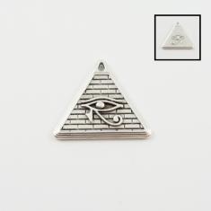 Μοτίφ Πυραμίδα Μάτι το Ρα Ασημί