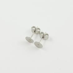 Earrings Bases Silver 6mm