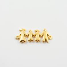 Μεταλλικό Μοτίφ Οικογένεια Χρυσό 4 Άτομα