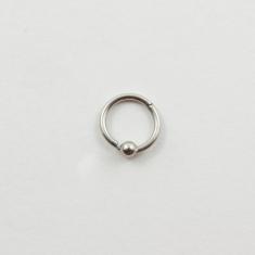Steel Buttoned Hoop Silver 13mm