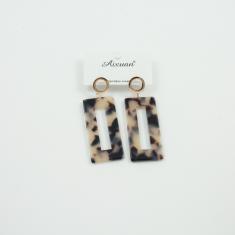 Steel Earring Rose Gold Rectangle