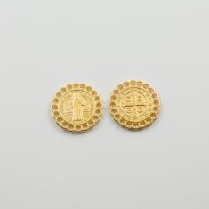 Saint Benedict Medal Motif Gold