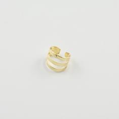 Fake Ear Triple Hoop Gold