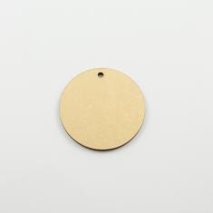 Ξύλινο Μοτίφ Κύκλος Χρυσό 4cm