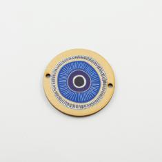 Wooden Eye Circle Blue 4cm
