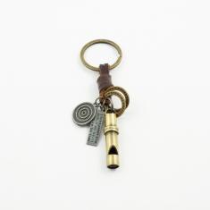 Key Ring Whistle Bronze