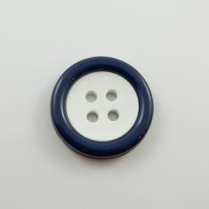 Ακρυλικό Κουμπί Μπλε - Άσπρο