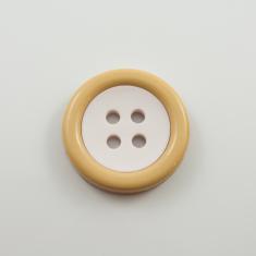 Ακρυλικό Κουμπί Μπεζ - Άσπρο