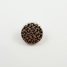Ακρυλικό Κουμπί Ασημί - Μαύρο 2.4cm