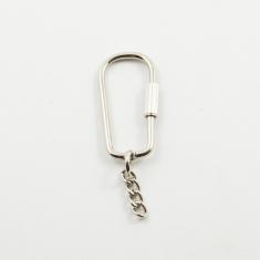 Key Ring Hoop Silver 2x4cm
