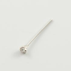 Σκουλαρίκι Μύτης Ασήμι Ζιργκόν 1.5mm