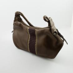 Leatherette Bag Brown Knitted