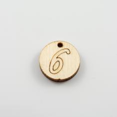 Ξύλινο Μοτίφ "6" Σκαλιστό