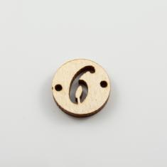 Wooden Motif "6" Perforated 2 Connectors