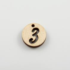 Wooden Motif "3" Perforated