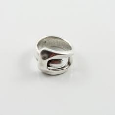 Metallic Ring Belt Silver