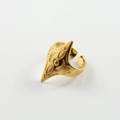 Μεταλλικό Δαχτυλίδι Ethnic Ρόμβος Χρυσό