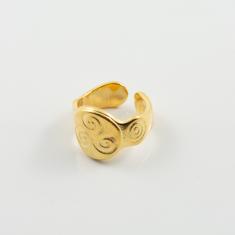 Metallic Ring Triskelion Gold