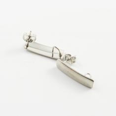 Βάσεις Σκουλαρικιών Ορθογώνιο Ασημί