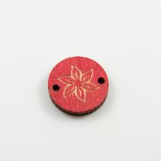 Ξύλινο Μοτίφ Λουλούδι Κόκκινο