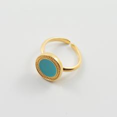 Ring Turquoise Enamel Gold