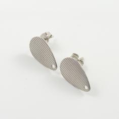 Βάσεις Σκουλαρικιών Σταγόνα Ασημί