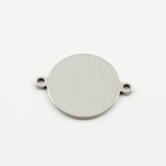 Steel Round Motif Silver 1.6cm