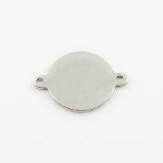 Steel Round Motif Silver 1.8cm