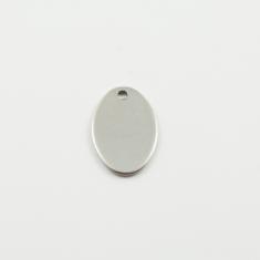 Steel Oval Motif Silver 1.8cm