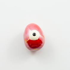 Ceramic Tear Motif Red Eye White