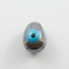 Ceramic Tear Motif Gray Eye Blue