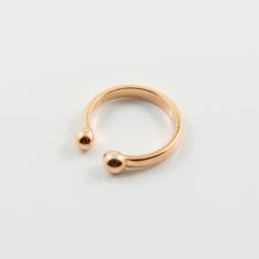 Μεταλλικό Δαχτυλίδι Μπίλιες Ροζ Χρυσό