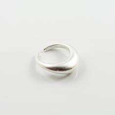 Μεταλλικό Δαχτυλίδι Φουσκωτό Ασημί