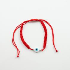 Βραχιόλι Μάρτης Μακραμέ Κόκκινο Μάτι