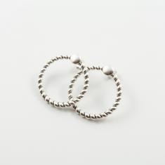 Μεταλλικοί Κρίκοι Στριφτοί Ασημί