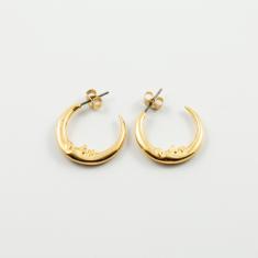 Μεταλλικοί Κρίκοι Μισοφέγγαρο Χρυσό