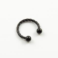 Ατσάλινη Μπάρα Κρίκος Στριφτό Μαύρο 10mm