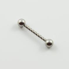 Ατσάλινη Μπάρα Στριφτό Ασημί 16mm