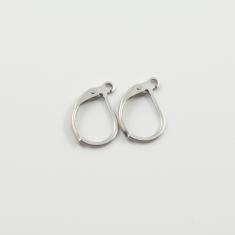 Ατσάλινες Βάσεις Σκουλαρικιών Ασημί