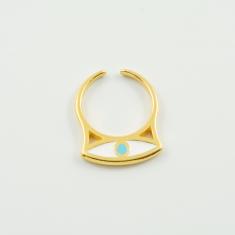 Δαχτυλίδι Χρυσό Μάτι Λευκό